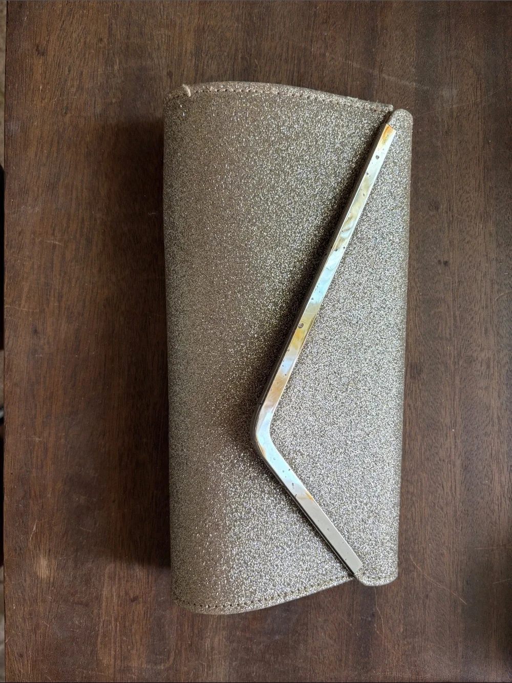 Glitter Envelope Clutch Handbag - Gold